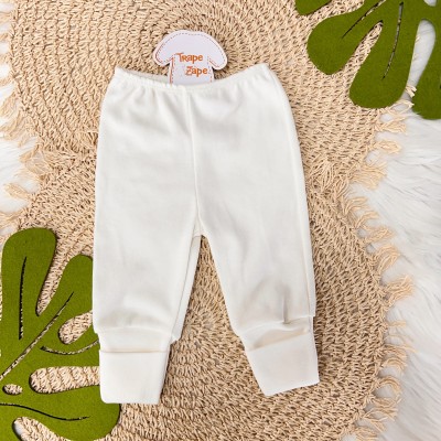 Kit 3 Calças -  Ramo Florido Mostarda, Off White liso e Flores Marrom 